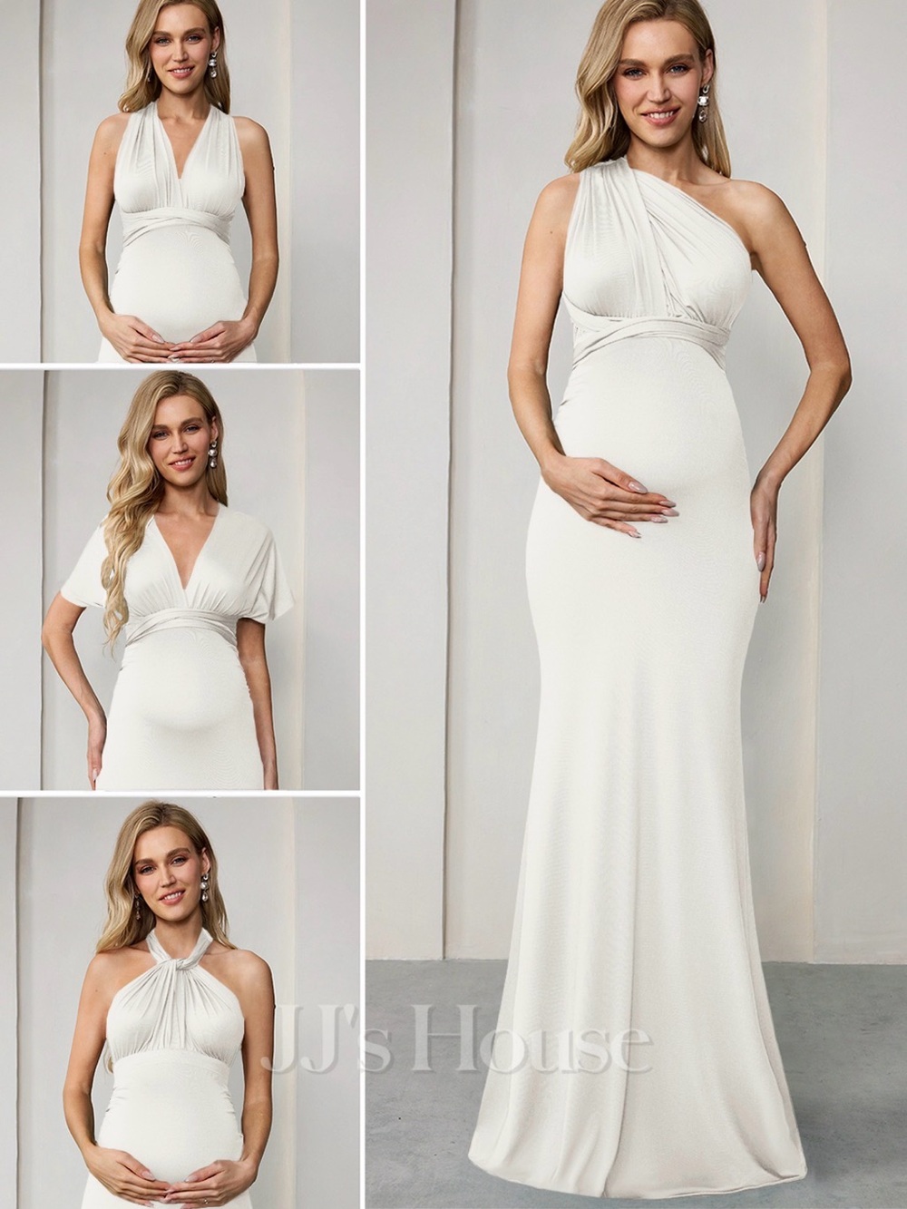 JJs House White Convertible Maternity Maxi Dress